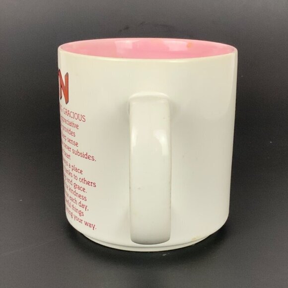 Ann Papel Poetry Name Coffee Mug Cup Ceramic 10 oz White Pink Vintage Gift - Picture 2 of 6